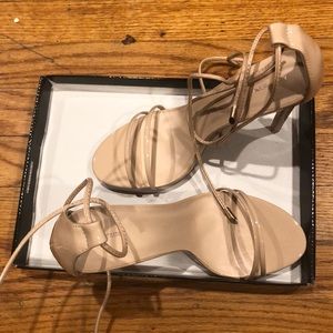 Nude  Ankle Tie Heel